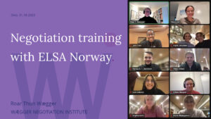 Negotiation training with ELSA Norway