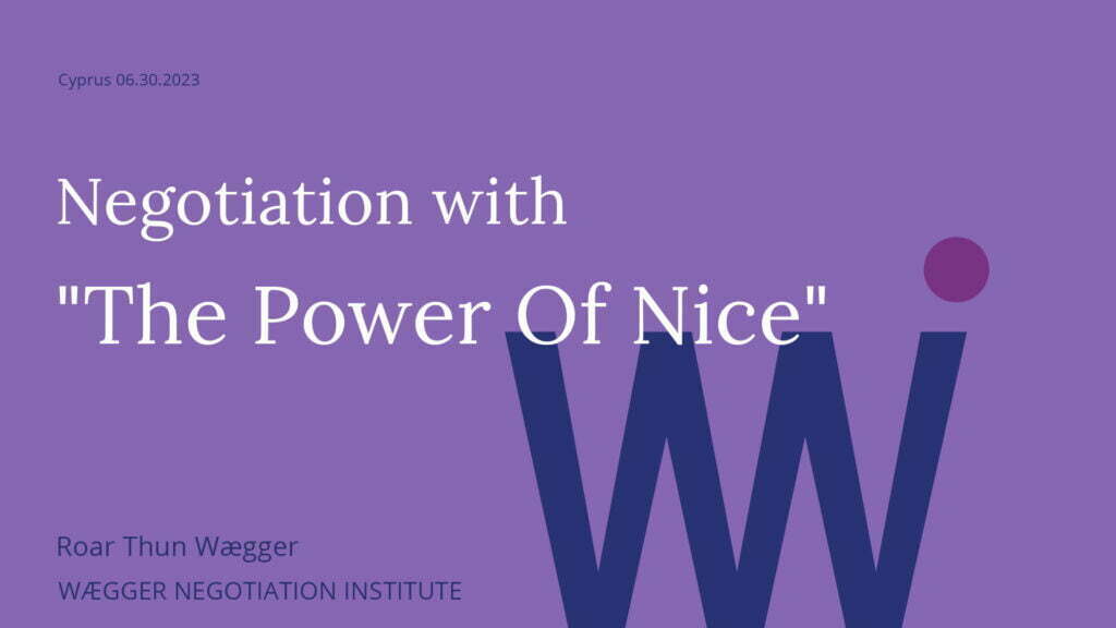 negotiation with the power of nice