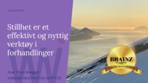 Stillhet er et effektivt og nyttig verktøy i forhandlinger.